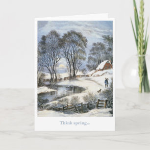  sneeuwscène verjaardagsgevouwen wenskaart kaart