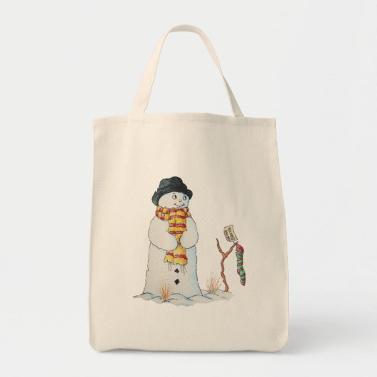 Sneeuwscène voor de kerst tote bag (Voorkant)