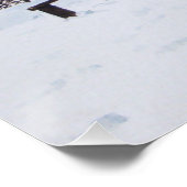 sneeuwscène winterlandschap met bomen en honden perfect poster (Hoek)