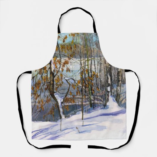 Sneeuwschilderij Waterverf Schort (Voorkant)