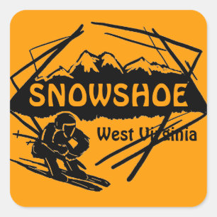 Sneeuwschoen West Virginia oranje ski logo sticker