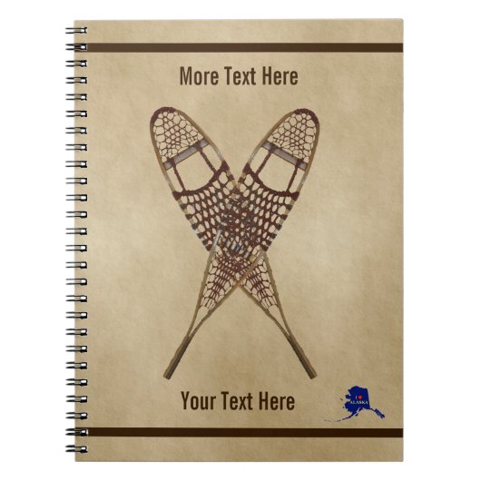 Sneeuwschoenen op oud papier notitieboek (Voorkant)