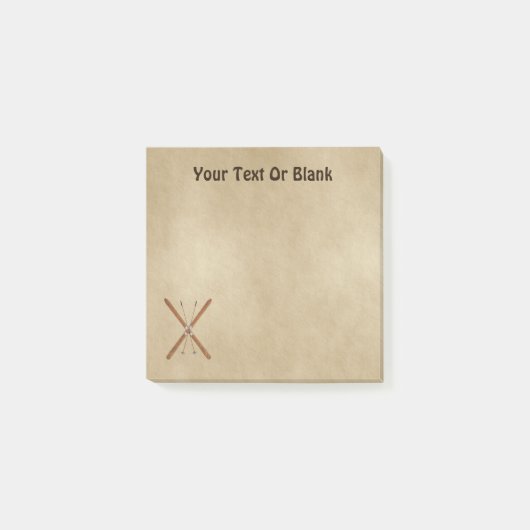 Sneeuwschoenen op oud papier post-it® notes (Voorkant)