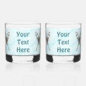 Sneeuwschoenen op oud papier whisky glas (Achterkant)