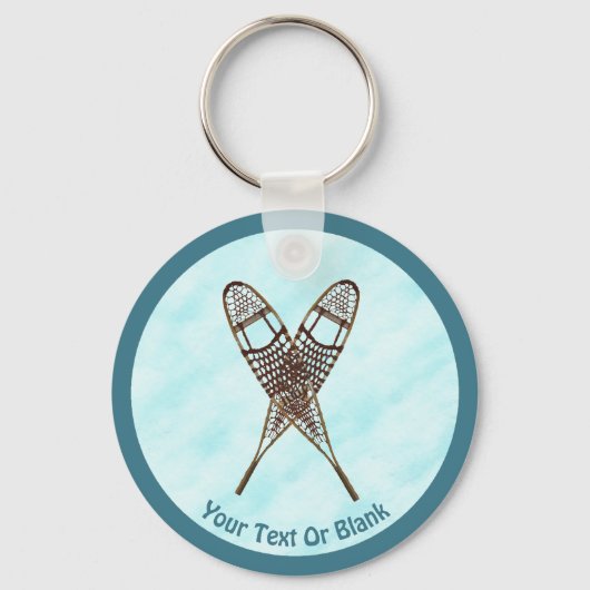 Sneeuwschoenen op sneeuw sleutelhanger (Voorkant)