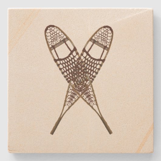 Sneeuwschoenen Stenen Onderzetter (Voorkant)