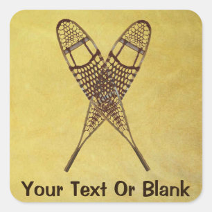 Sneeuwschoenen Vierkante Sticker