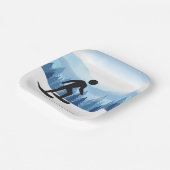 Sneeuwschoenontwerp Papieren Bordje (Gebogen)