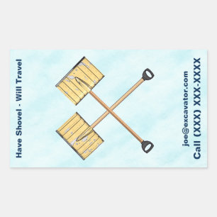 Sneeuwschokkende bedrijven rechthoekige sticker