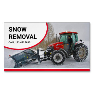 Sneeuwschuiftractor Sneeuwverwijderingsdienst Magnetisch Visitekaartje