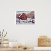 Sneeuwschuur in de bergen - poster (Keuken)