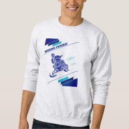 Sneeuwscooter blauw wintersport T-shirt maken
