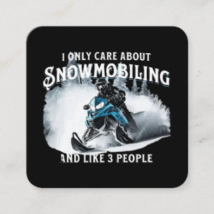 Sneeuwscooter grappige sneeuwscooter vierkante visitekaartje