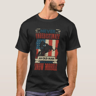 Sneeuwscooter Oud Man Wintermotor Sled Snow Outdoo T-shirt