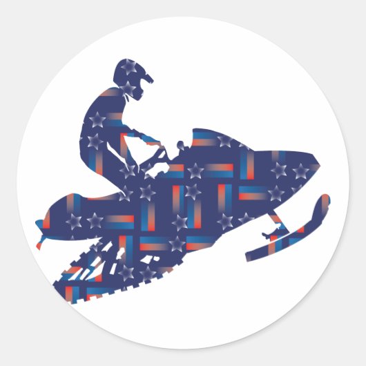 Sneeuwscooter/Shooting-Star-Sledder Ronde Sticker (Voorkant)