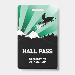 sneeuwscooter sprong Leraar Hal Pas Badge
