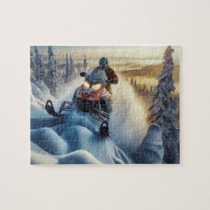 sneeuwscooterpuzzel legpuzzel