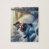 sneeuwscooterpuzzel legpuzzel (Verticaal)