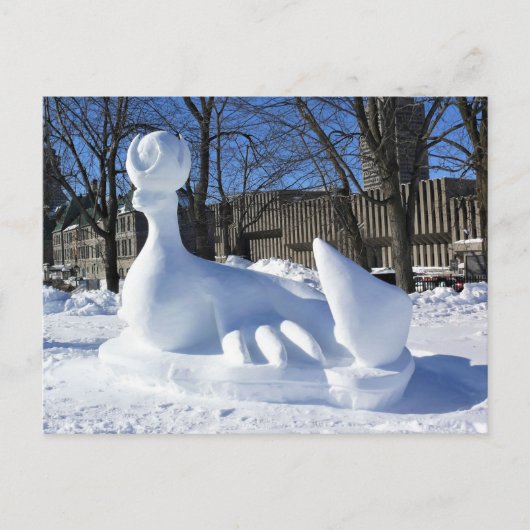 Sneeuwsculptuur, Quebec, Canada Briefkaart (Voorkant)