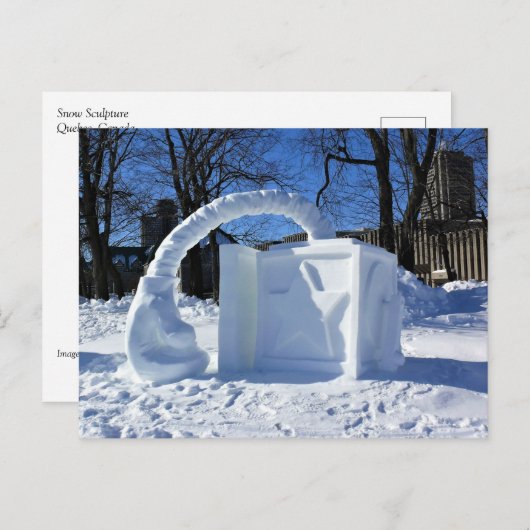 Sneeuwsculptuur, Quebec, Canada Briefkaart (Voorkant / Achterkant)