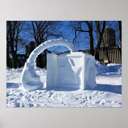 Sneeuwsculptuur, Quebec, Canada Poster (Voorkant)