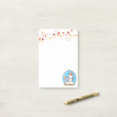 Sneeuwse Wereldbol kerstpinguïn Post-it Notes (Op bureau)