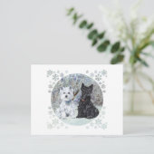 Sneeuwse wijk briefkaart (Staand voorkant)