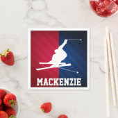 Sneeuwski; rood, wit en blauw servet (Insitu)