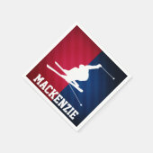 Sneeuwski; rood, wit en blauw servet (Hoek)