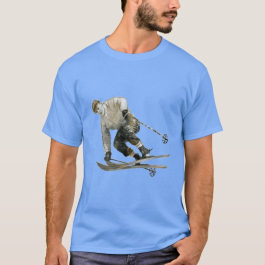 sneeuwskier skki die door de lucht springt t-shirt (Voorkant)