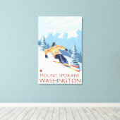 Sneeuwskiever - Mount Spokane Canvas Afdruk (Insitu (Houten vloer))