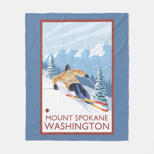 Sneeuwskiever - Mount Spokane Fleece Deken (Voorkant)