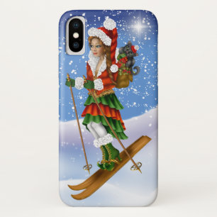 Sneeuwskiezen voor kerstmis iPhone Case