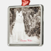 sneeuwsneeuwscène met grappige akita seizoensgebon metalen ornament (Links)