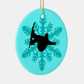 sneeuwsnowboarder keramisch ornament (Rechts)