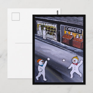 Sneeuwstad Schilderij van Alfred Fox Briefkaart