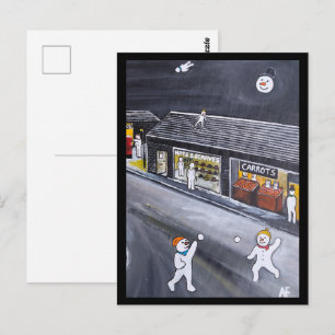 Sneeuwstad Schilderij van Alfred Fox Briefkaart