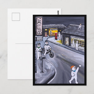 Sneeuwstad Schilderij van Alfred Fox Briefkaart