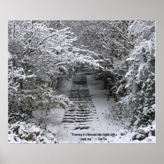 Sneeuwstappen Poster (Voorkant)