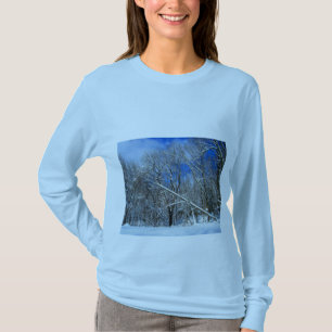Sneeuwstorm Bomen Olie T-shirt