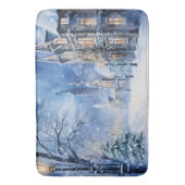 sneeuwstorm in de nacht badmat (Voorkant Verticaal)