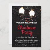 Sneeuwstraathos Black White Red-kerstfeest Kaart (Voorkant)