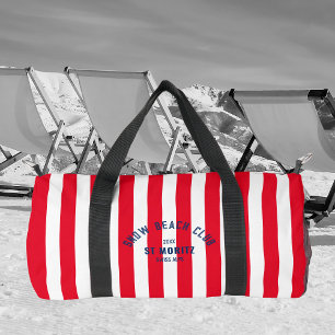 Sneeuwstrandclub Red Cabana Stripe Monogram Plunjezak