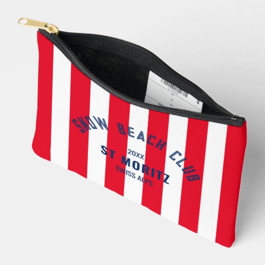 Sneeuwstrandclub Red Cabana Stripe Winter Etui (Open)