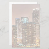 Sneeuwt herfsten over skyline in Chicago 's avonds Briefpapier (Voorkant / Achterkant)