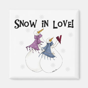 Sneeuwt in Love Snowman T-shirts en cadeautjes Magneet