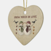 Sneeuwt veel in de liefde - 1e Kerstmis samen Keramisch Ornament (Links)