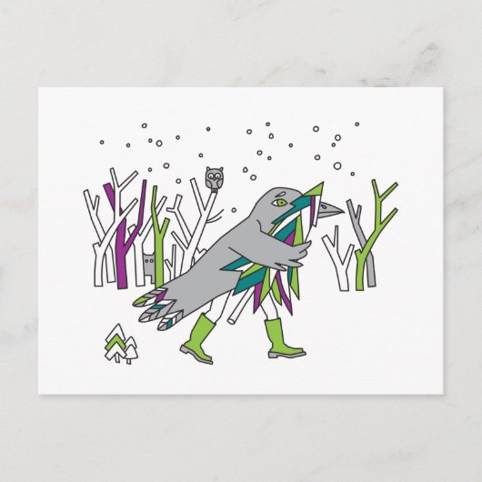 Sneeuwtijd Briefkaart (Voorkant)