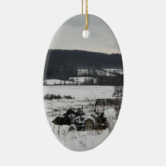 Sneeuwtractor Keramisch Ornament (Rechts)