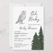 Sneeuwuil Baby shower Kaart (Voorkant)